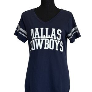 Dallas Cowboys Women's Navy V-Neck Top